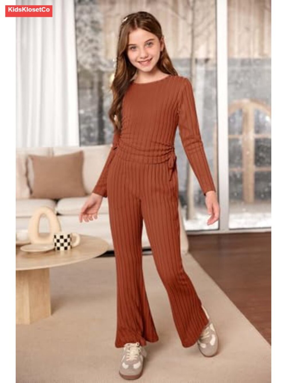Girls 2 Piece Fall Outfit Toddler Kids Sweatsuits Matching Sets Long Sleeve - Picture 2 of 5